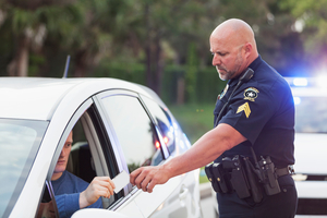 distracted driver pulled over